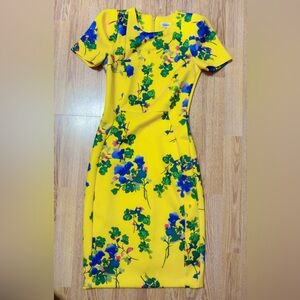 Calvin Klein Floral Print short sleeve sheath dress